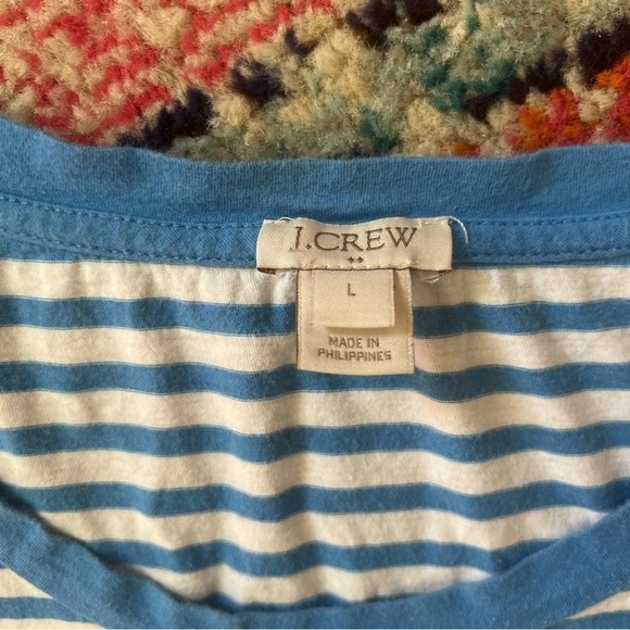 J. Crew stripped t shirt with front pocket size L - Picture 2 of 6